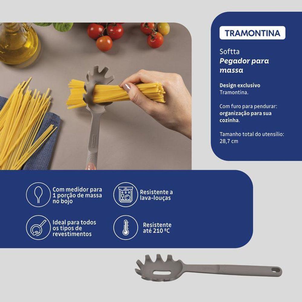 Pegador Para Massa Tramontina Softta Cinza De Silicone - 4