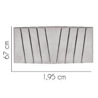 Painel Cabeceira Estofada Bélgica 195cm Cama Box King Corino Cinza Claro- Mabe Magazine - 2
