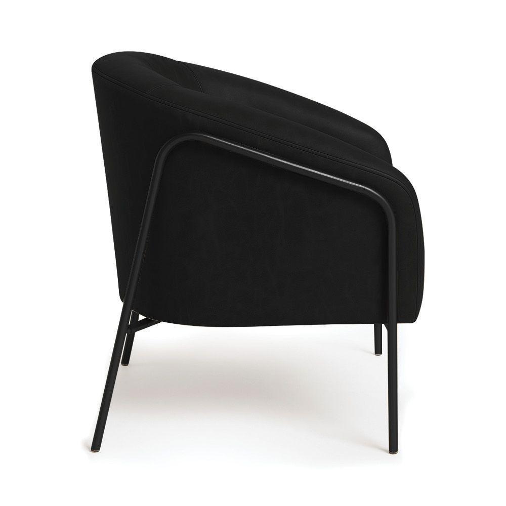 Poltrona Sala Industrial Alta Preto Stella Sintético Pu Preto D03 - D'rossi - 5