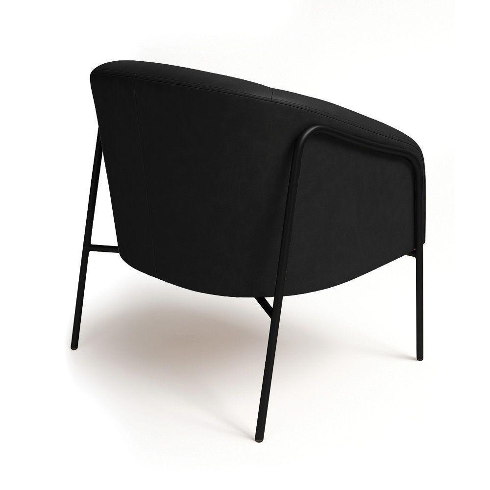 Poltrona Sala Industrial Alta Preto Stella Sintético Pu Preto D03 - D'rossi - 6