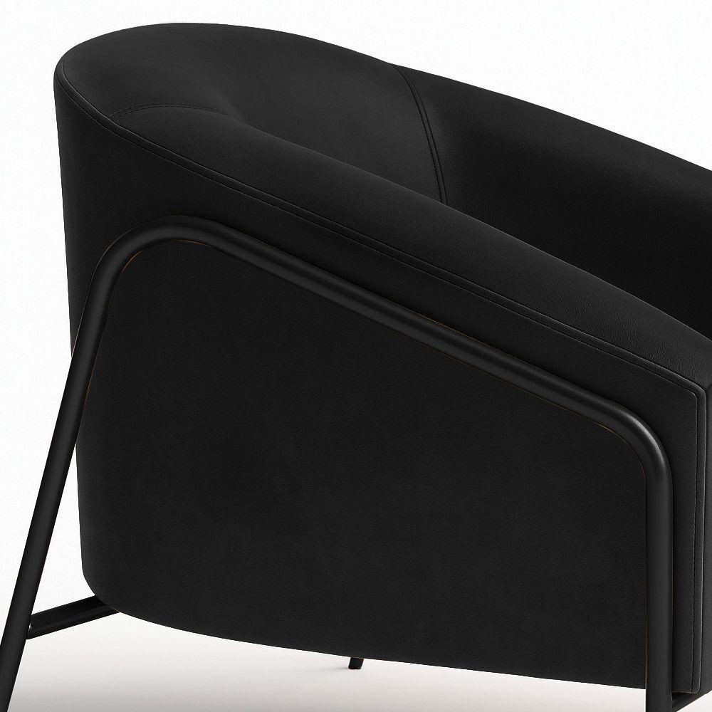 Poltrona Sala Industrial Alta Preto Stella Sintético Pu Preto D03 - D'rossi - 7