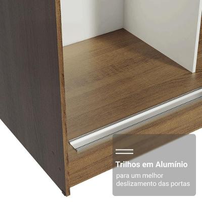 Guarda Roupa Casal Reno 3 Portas de Correr 4 Gavetas Rustic MDP Madesa