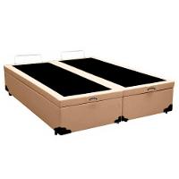 Cama Box Baú King Bipartido Whc Sintético Bege 193x203x42 - 3