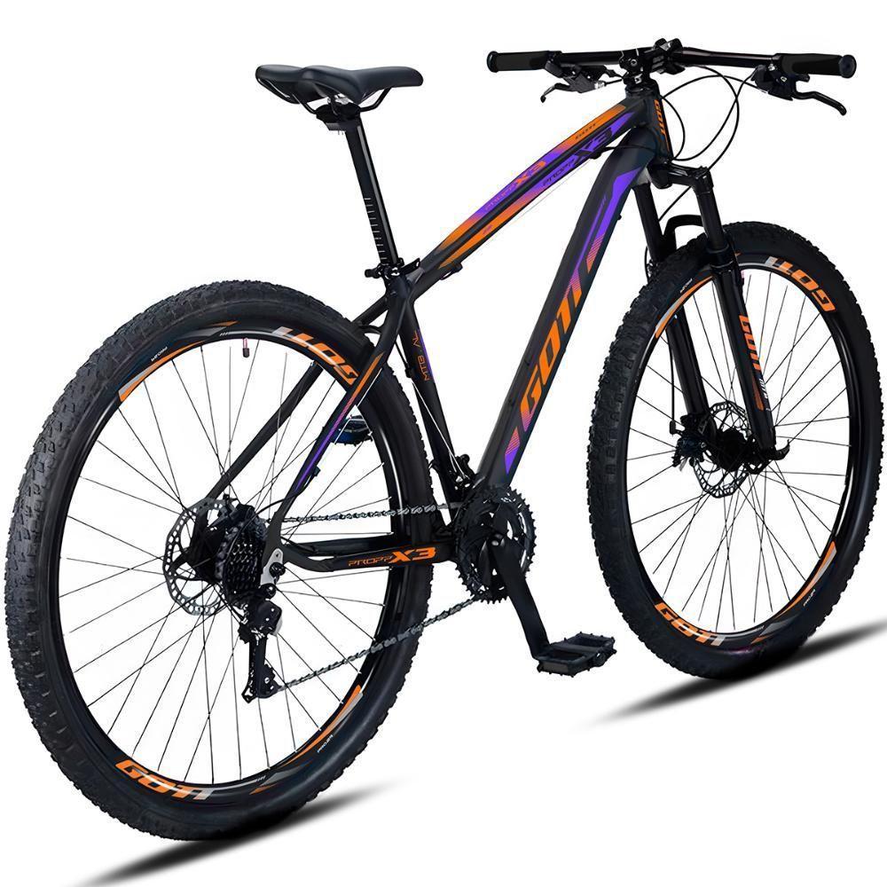 Bicicleta Aro 29 Alumínio Gott 21v Freio A Disco Propp X3 - Laranja/lilás - 19 Laranja/lilás - 3