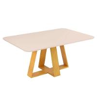 Mesa De Jantar Kiara Cedro Off White Com 4 Cadeiras Yasmin Cedro Veludo Kraft – Dj Móveis - 2