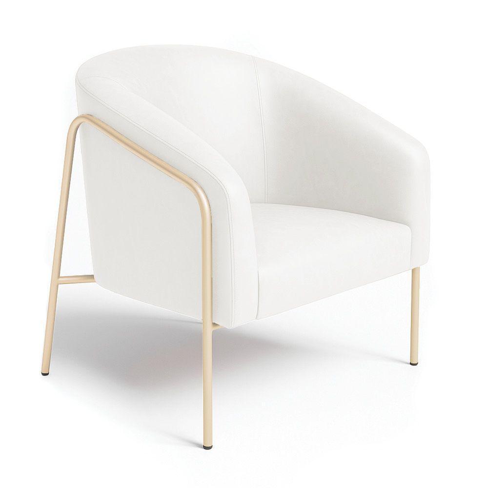 Poltrona Sala Industrial Alta Champanhe Stella Sintético Pu Branco D03 - D'rossi - 2