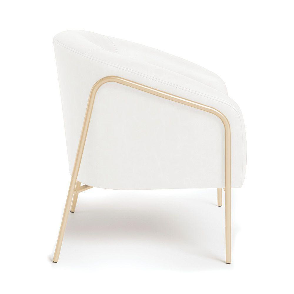 Poltrona Sala Industrial Alta Champanhe Stella Sintético Pu Branco D03 - D'rossi - 5