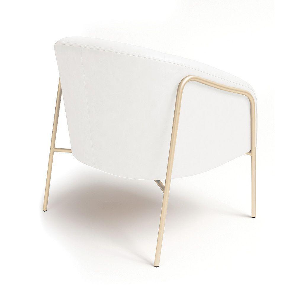 Poltrona Sala Industrial Alta Champanhe Stella Sintético Pu Branco D03 - D'rossi - 6