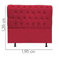 Cabeceira Estofada Cama Box King 195cm París Corino Vermelho- Mabe Magazine - 3