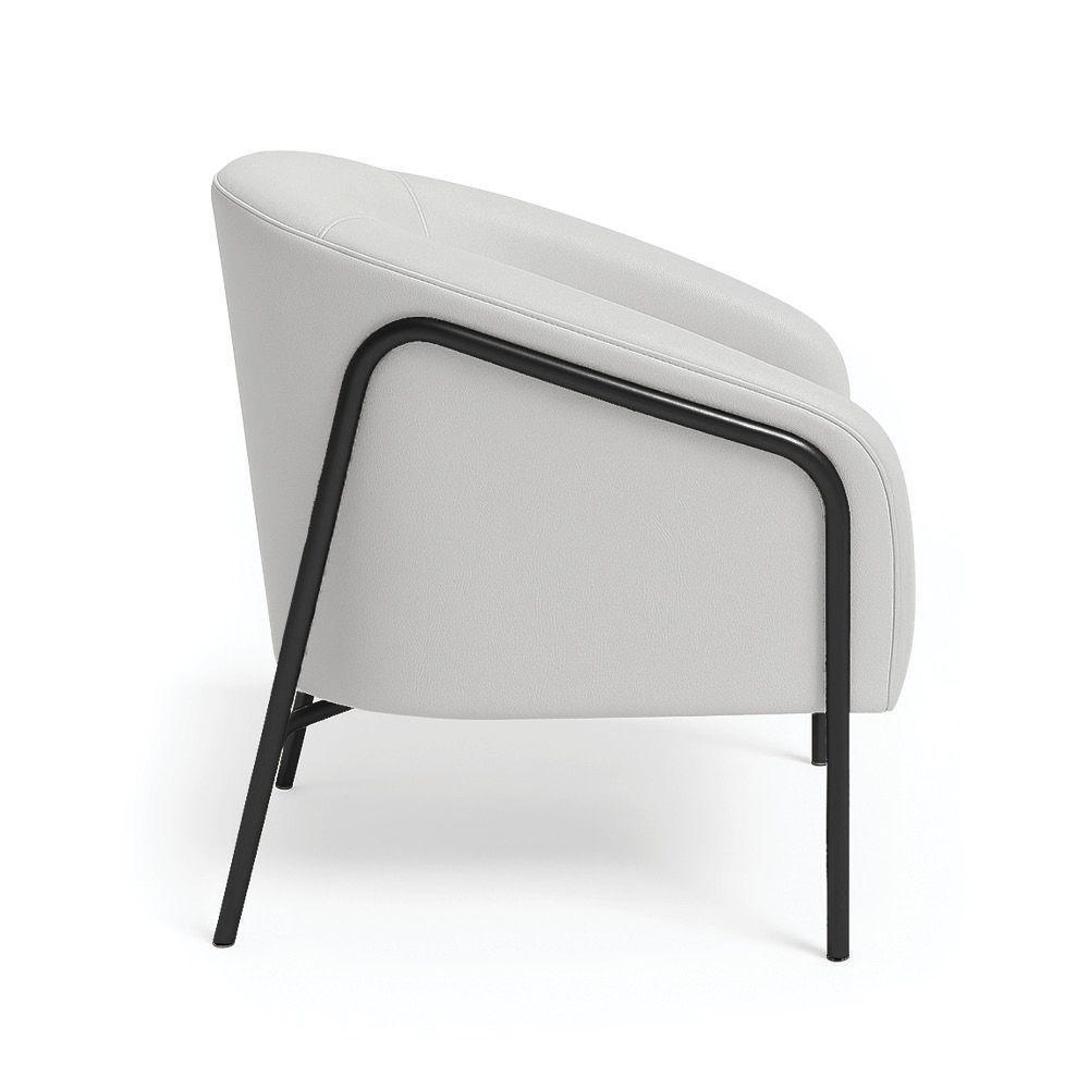 Poltrona Sala Industrial Alta Preto Stella Corino Cinza D03 - D'rossi - 5