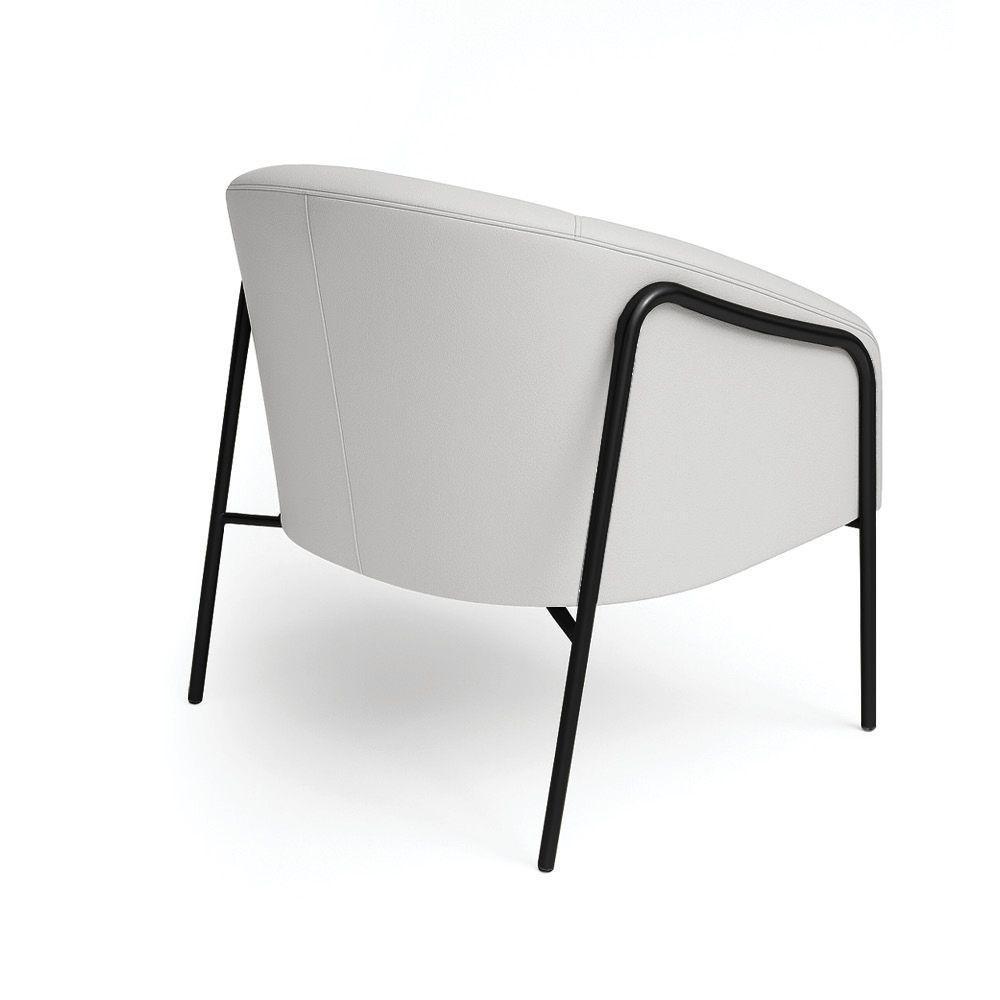 Poltrona Sala Industrial Alta Preto Stella Corino Cinza D03 - D'rossi - 6