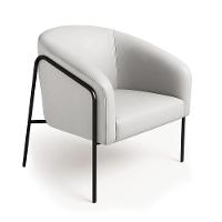 Poltrona Sala Industrial Alta Preto Stella Corino Cinza D03 - D'rossi - 2