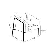 Poltrona Sala Industrial Alta Preto Stella Corino Cinza D03 - D'rossi