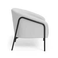 Poltrona Sala Industrial Alta Preto Stella Corino Cinza D03 - D'rossi - 5