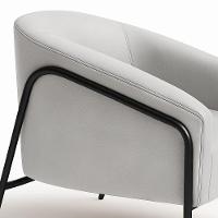 Poltrona Sala Industrial Alta Preto Stella Corino Cinza D03 - D'rossi - 7