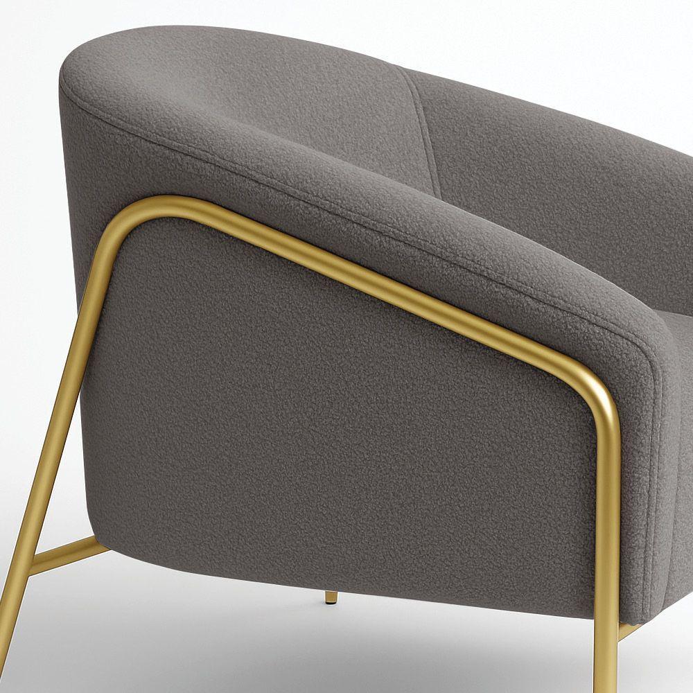 Poltrona Sala Industrial Alta Dourado Stella Bouclê D03 - D'rossi Cor Grafite - 7