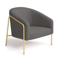 Poltrona Sala Industrial Alta Dourado Stella Bouclê D03 - D'rossi Cor Grafite - 2