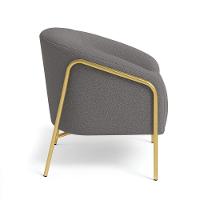 Poltrona Sala Industrial Alta Dourado Stella Bouclê D03 - D'rossi Cor Grafite - 5