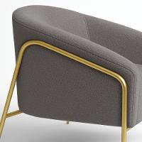 Poltrona Sala Industrial Alta Dourado Stella Bouclê D03 - D'rossi Cor Grafite - 7