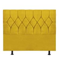 Cabeceira Estofada Cama Box King 195cm Istambul Suede Amarelo- Mabe Magazine - 2