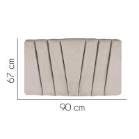 Painel Cabeceira Estofada Bélgica 90cm Cama Box Solteiro Veludo Bege- Mabe Magazine - 2