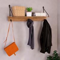 Kit Prateleira Decorativa E Sapateira Banco Para Hall De Entrada Tube Vermont/preto - Artesano - 7