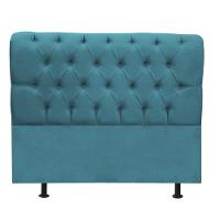 Cabeceira Estofada Cama Box Queen 160cm París Veludo Azul Turquesa- Mabe Magazine - 2