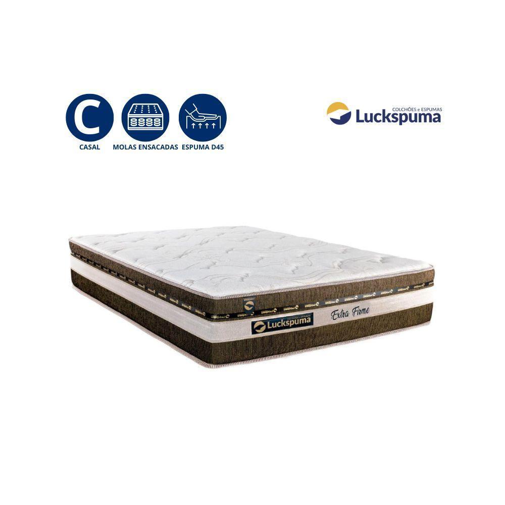 Cama Box Baú Casal Sintético + Colchão Esplendor Molas Ensacadas Luckspuma 138x188x75 Cor:marrom - 2