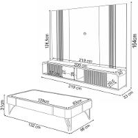 Painel Para Tv 85 Pol Vivaz E Mesa De Centro Alane H01 Off White-cinamomo - Mpozenato - 7