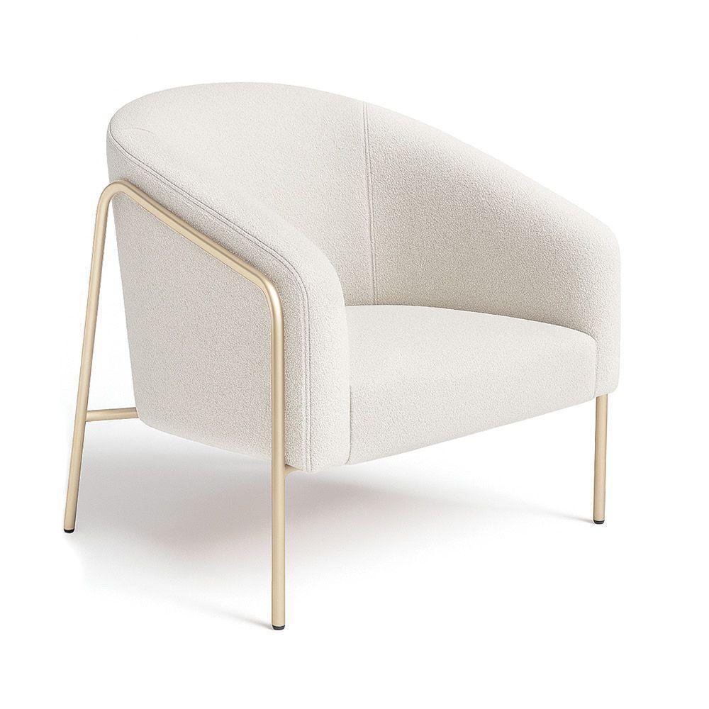 Poltrona Sala Industrial Alta Champanhe Stella Bouclê D03 - D'rossi Cor Cinza - 2