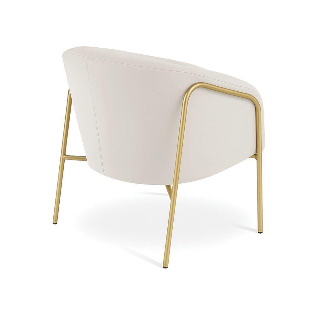 Poltrona Sala Industrial Alta Dourado Stella Veludo Cinza D03 - D'rossi - 6