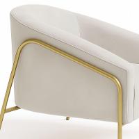 Poltrona Sala Industrial Alta Dourado Stella Veludo Cinza D03 - D'rossi - 7