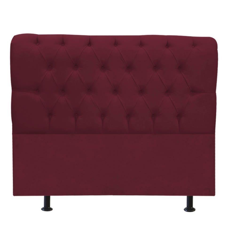 Cabeceira Estofada Cama Box Casal 140cm París Suede Bordo- Mabe Magazine - 2