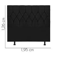 Cabeceira Estofada Cama Box King 195cm Istambul Suede Preto- Mabe Magazine - 3