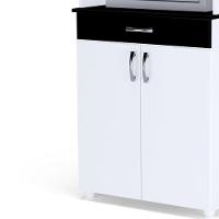 Balcão Para Cozinha Multiuso 2 Portas E Repartição Superior Para Forno Microondas Carina Branco/preto- Mabe Magazine - 2