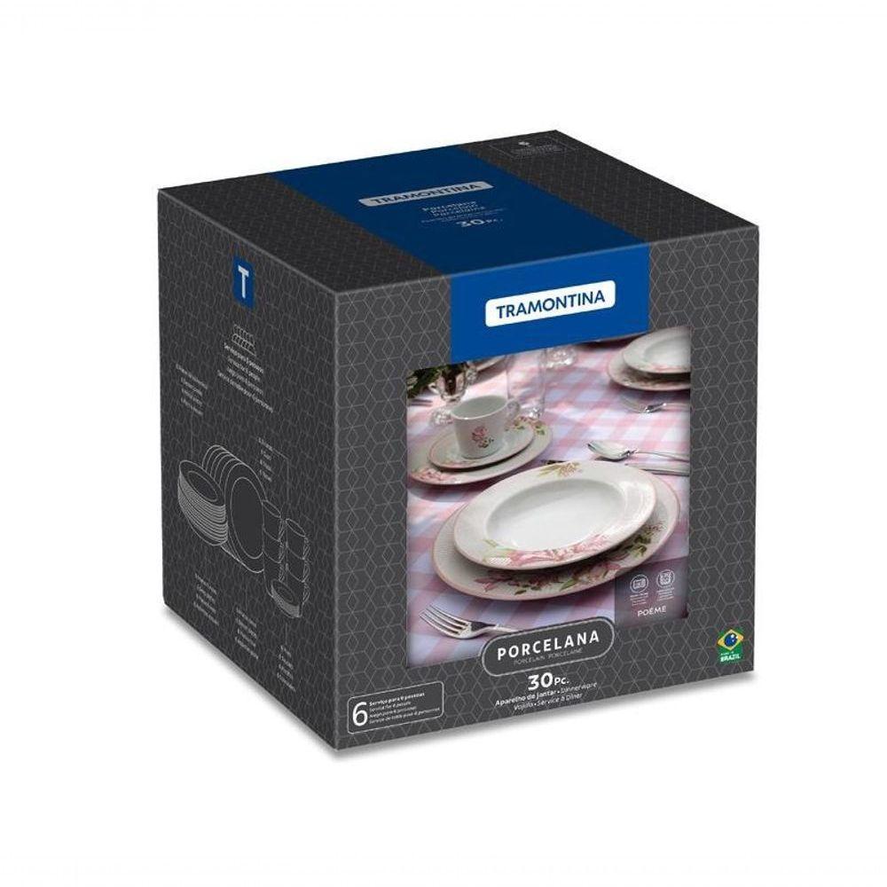 Aparelho De Jantar Tramontina Poème 30 Peças Em Porcelana Decorada - 6