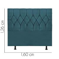 Cabeceira Estofada Cama Box Queen 160cm Istambul Corino Azul Turquesa- Mabe Magazine - 3