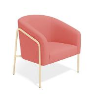 Poltrona Sala Industrial Alta Champanhe Stella Suede Rosê D03 - D'rossi - 2