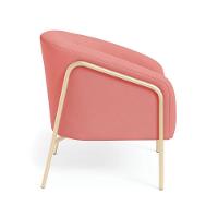 Poltrona Sala Industrial Alta Champanhe Stella Suede Rosê D03 - D'rossi - 5