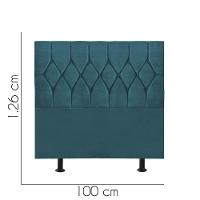 Cabeceira Estofada Cama Box Solteiro 100cm Istambul Corino Azul Turquesa- Mabe Magazine - 3