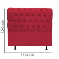 Cabeceira Estofada Cama Box Queen 160cm París Veludo Vermelho- Mabe Magazine - 3