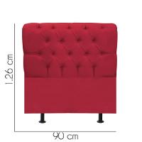 Cabeceira Estofada Cama Box Solteiro 90cm París Corino Vermelho- Mabe Magazine - 3