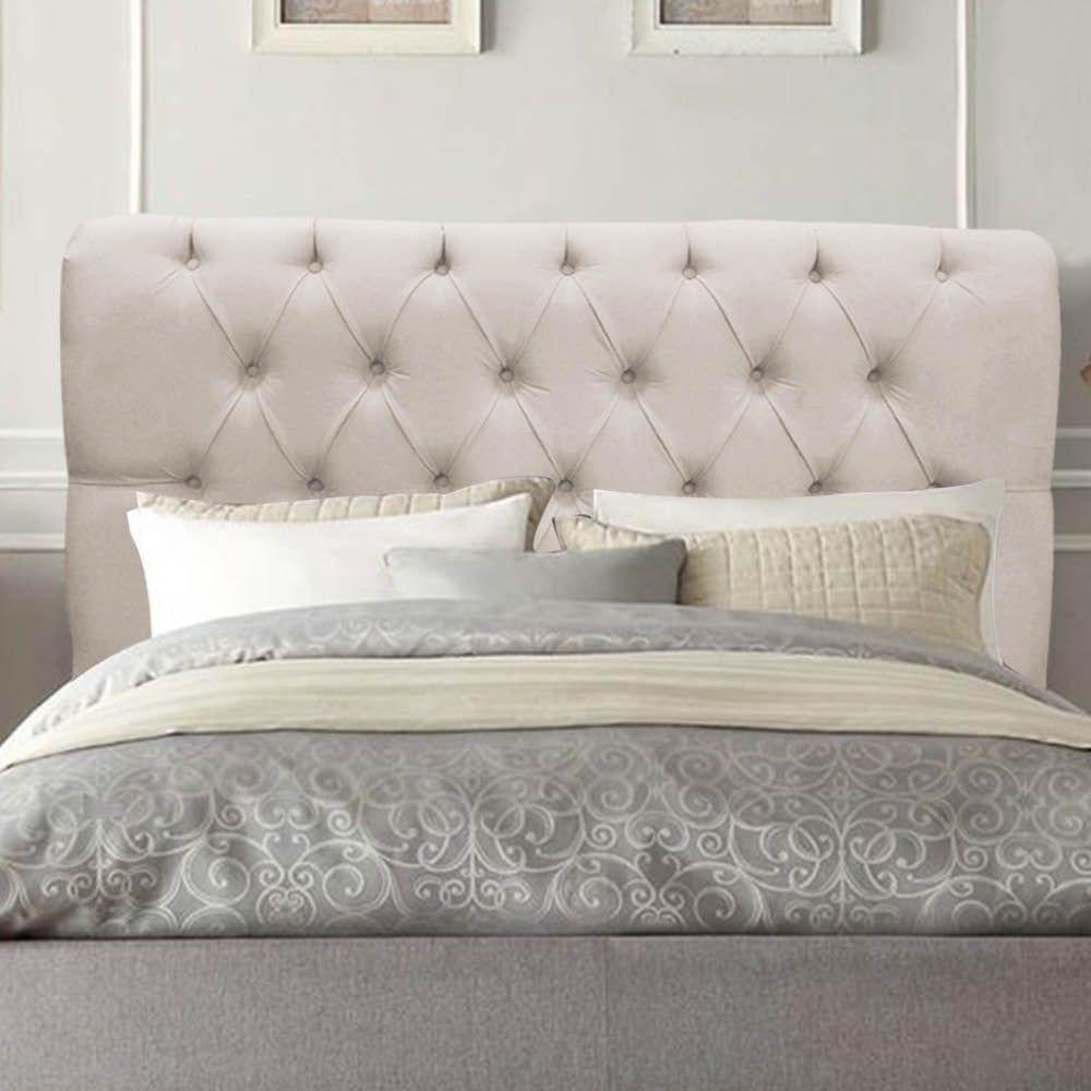 Cabeceira Estofada Cama Box Solteiro 100cm París Veludo Bege- Mabe Magazine - 2