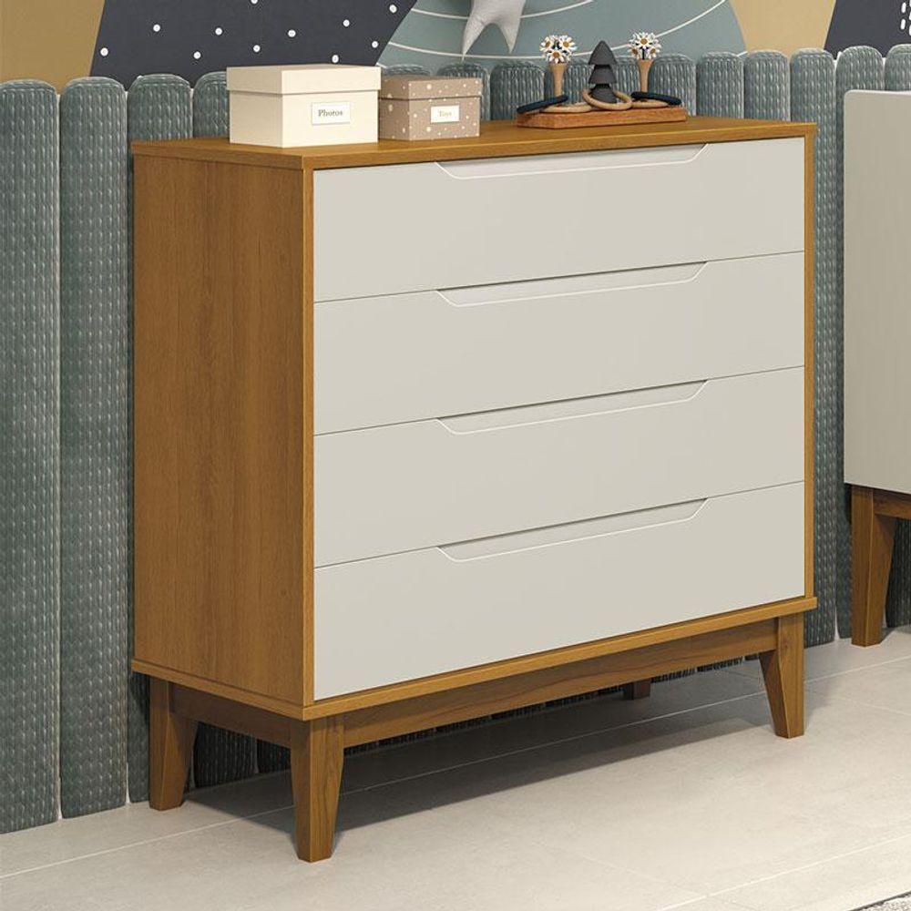 Cômoda Gaveteiro Classic Elfe Areia Acetinado Savana Amadeirado - Reller - 2