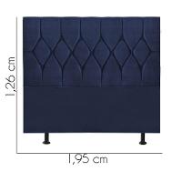 Cabeceira Estofada Cama Box King 195cm Istambul Corino Azul- Mabe Magazine - 3