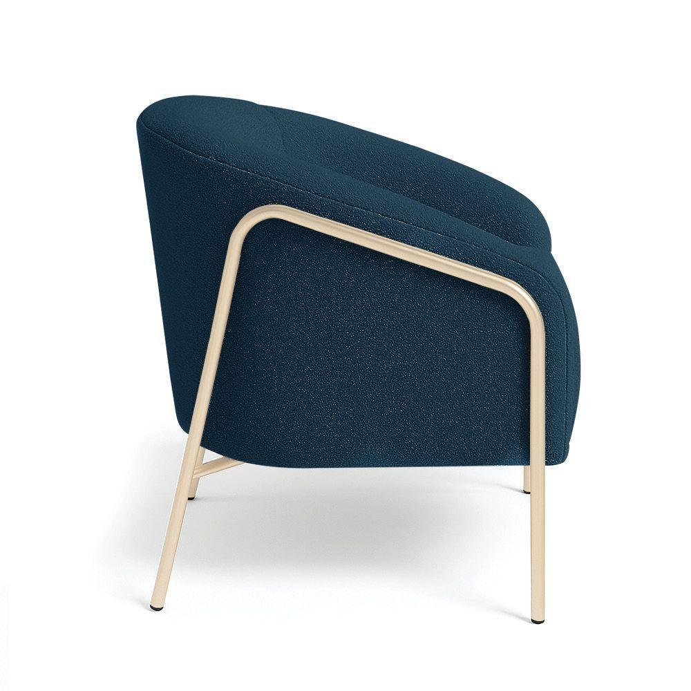 Poltrona Sala Industrial Alta Champanhe Stella Bouclê D03 - D'rossi Cor Azul - 5