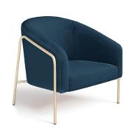 Poltrona Sala Industrial Alta Champanhe Stella Bouclê D03 - D'rossi Cor Azul - 2