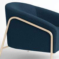 Poltrona Sala Industrial Alta Champanhe Stella Bouclê D03 - D'rossi Cor Azul - 7