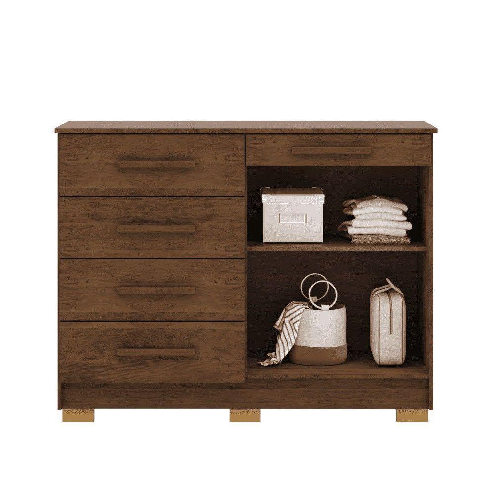 Cômoda Sapateira Armario Multiuso Sirius Imbuia Rústico - Mabe Magazine - 3
