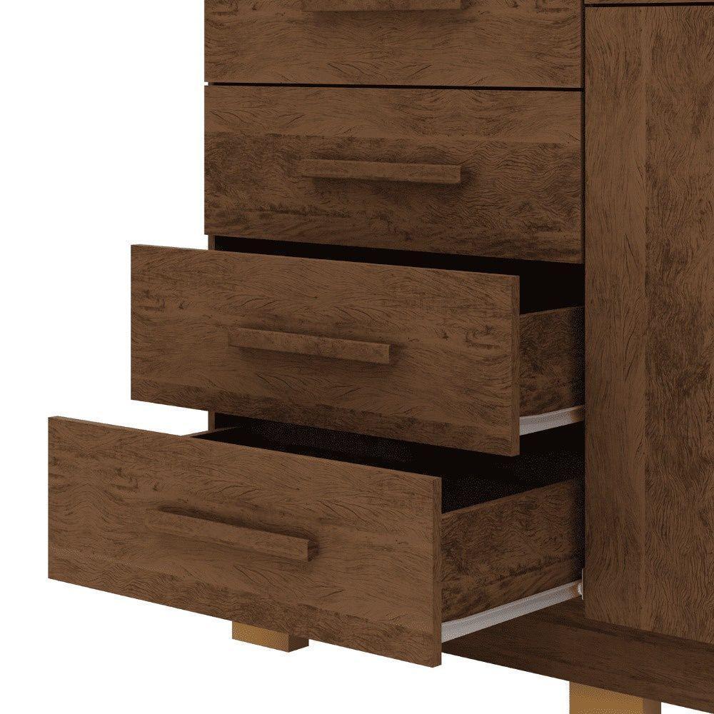 Cômoda Sapateira Armario Multiuso Sirius Imbuia Rústico - Mabe Magazine - 6